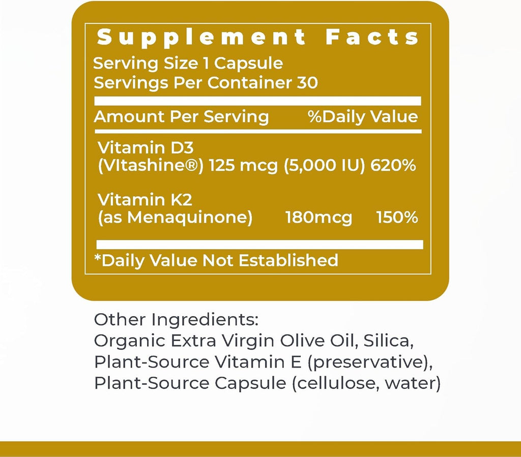 Premier Research Labs Vitamin D3 + K2 - 30 Capsules - image 5
