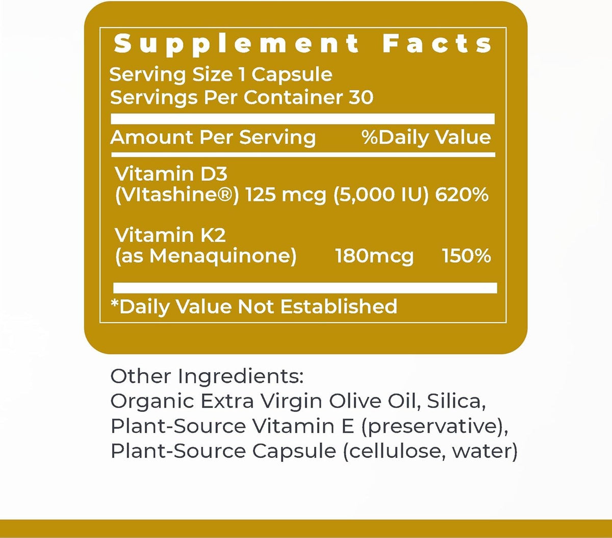 Premier Research Labs Vitamin D3 + K2 - 30 Capsules - image 5