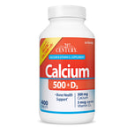 21st Century Calcium 500mg + Vitamin D3 Tablets for Bone Health - 400 Count