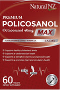 Natural NZ Policosanol Max 66.8mg (Otacosanol 40mg) 1-A-Day 60 Tablets