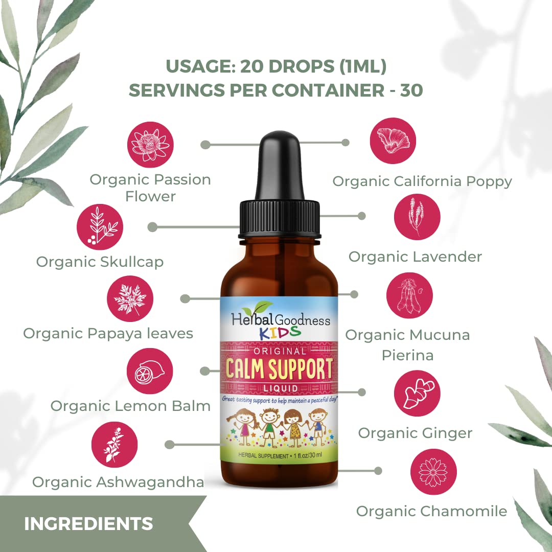 Herbal Goodness Kids Magnesium Glycinate + Citrate Calm Sleep Drops - 1 Fl Oz - image 4
