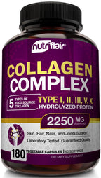 NutriFlair Multi Collagen Peptides 2250mg - 180 Capsules