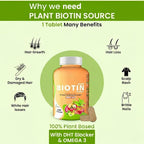 Plant Based Biotin 10000 mcg Tablets for Hair, Skin & Nails - 60 Tablets - image 4