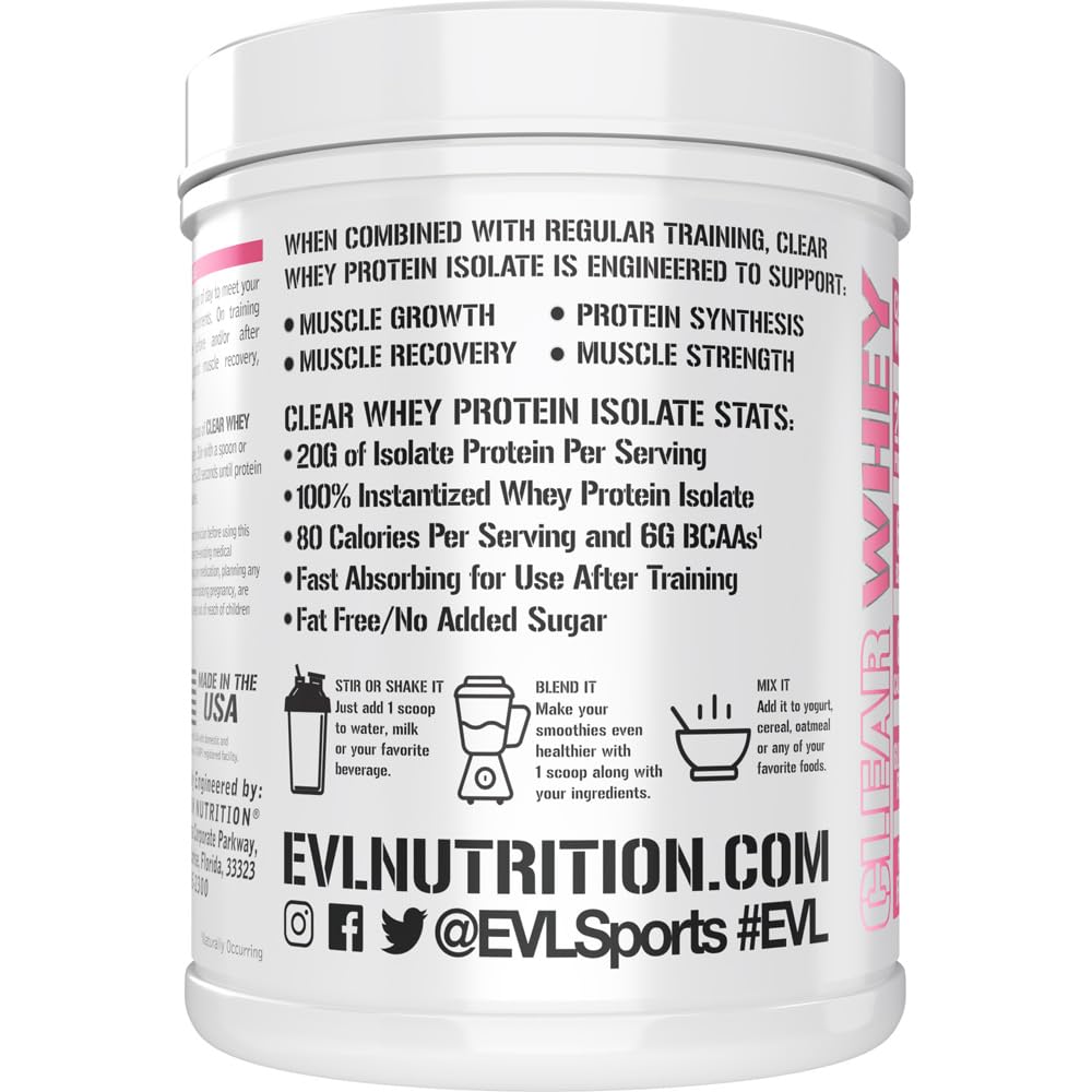 Evlution Clear Whey Protein Isolate Powder - Pink Lemonade - 17.6 oz - image 5