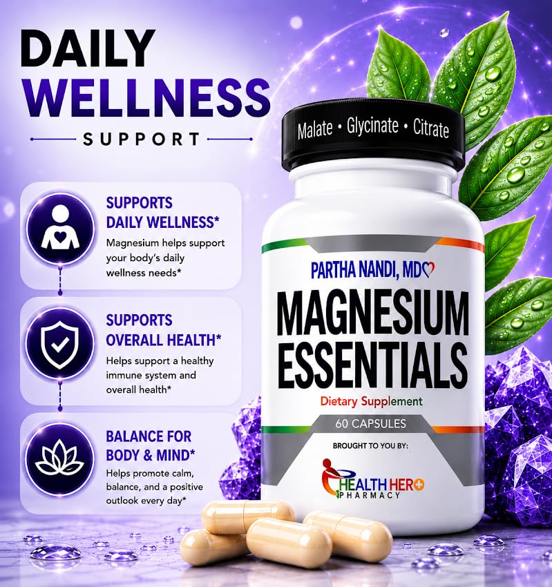 Dr. Nandi Triple Magnesium Complex Glycinate Malate Citrate - 60 Capsules - image 5