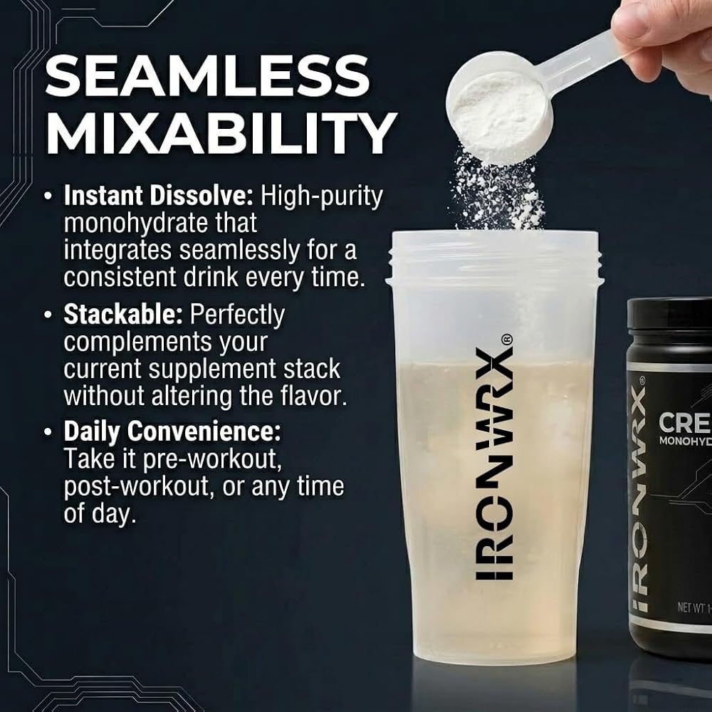 IRONWRX Creatine Monohydrate Powder Unflavored - 60 Servings - image 3