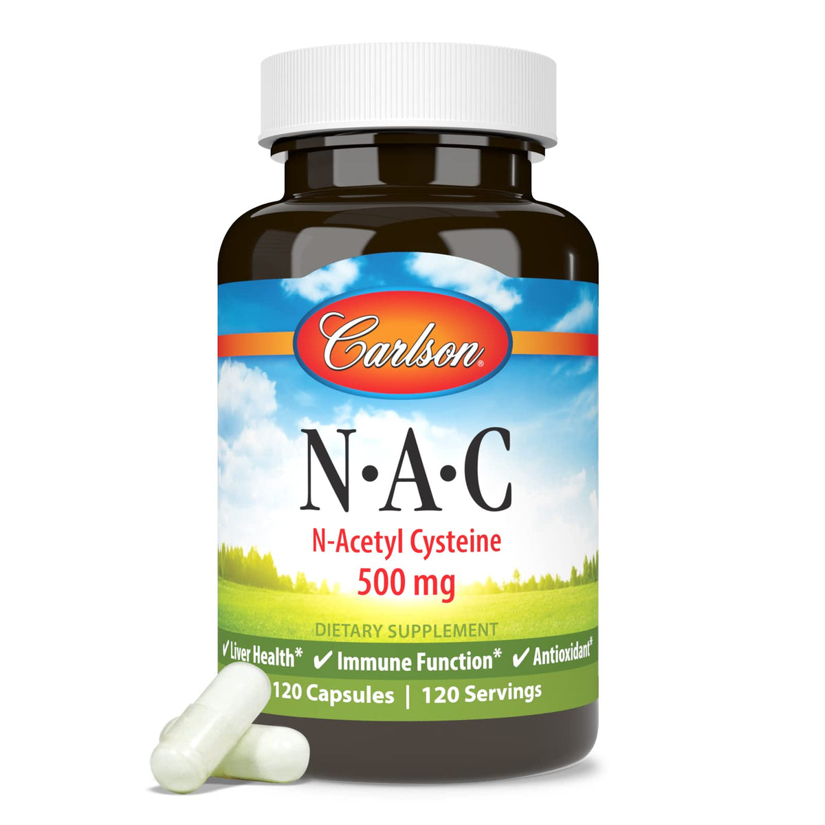 Carlson NAC N-Acetyl Cysteine 500 mg - 120 Vegetarian Capsules - image 5