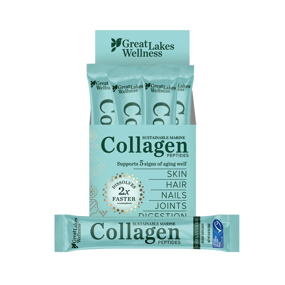 Great Lakes Wellness Sustainable Marine Collagen Peptides for Skin