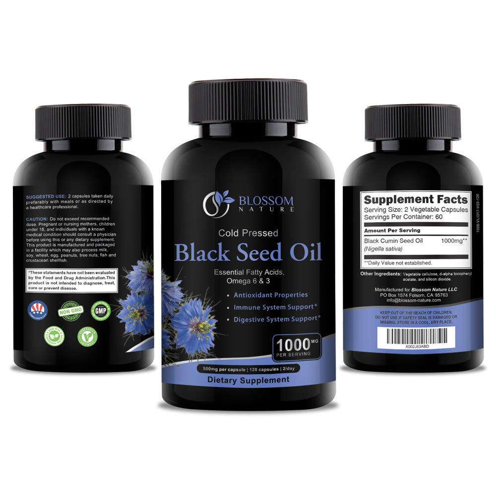 Blossom Nature Black Seed Oil 1000mg - 120 Capsules - image 3