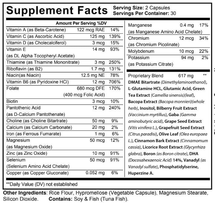 Nutradash Pure Neoro Brain Supplement Advanced Formula - 60 Capsules - image 2