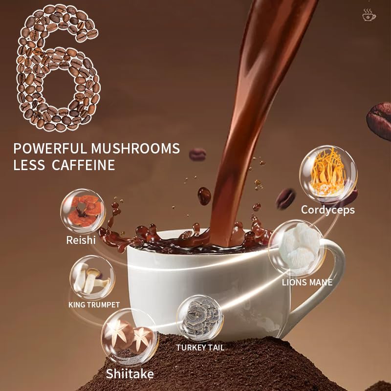 YEGE Mushroom Coffee, Instant Organic Mushroom Coffee