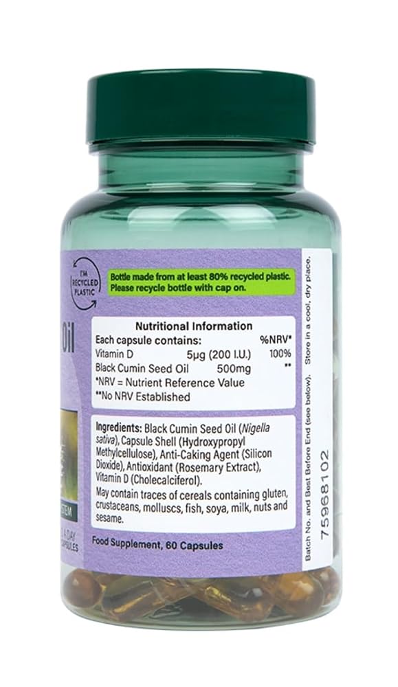 Generic Black Seed Oil with Vitamin D Capsules - 60 Count - image 2