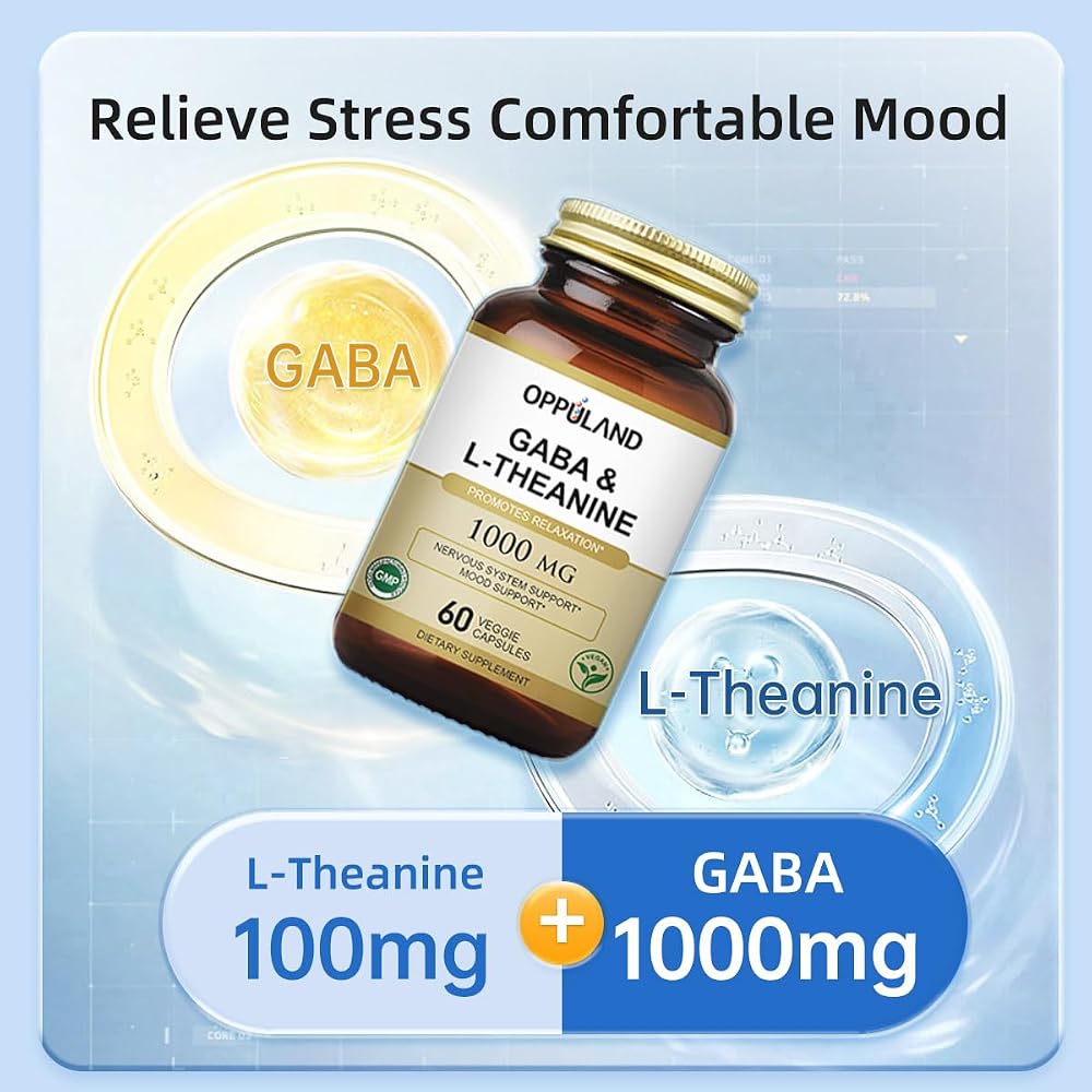 oppuland GABA & L-Theanine Nervous System Support - 60 Vegetarian Capsules - image 3