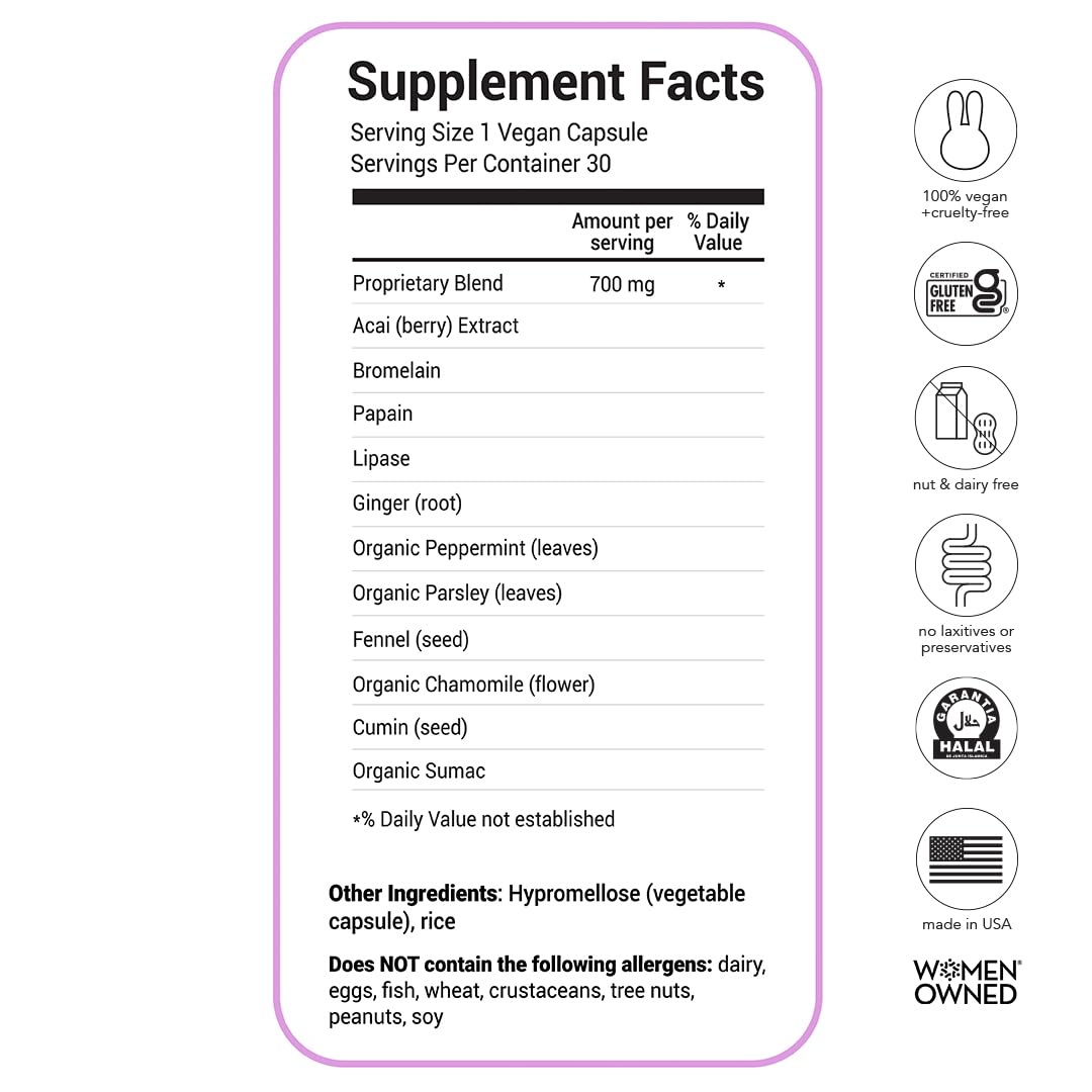 HAIRtamin BLOATamin Digestive Enzyme Supplement - 30 Capsules - image 5