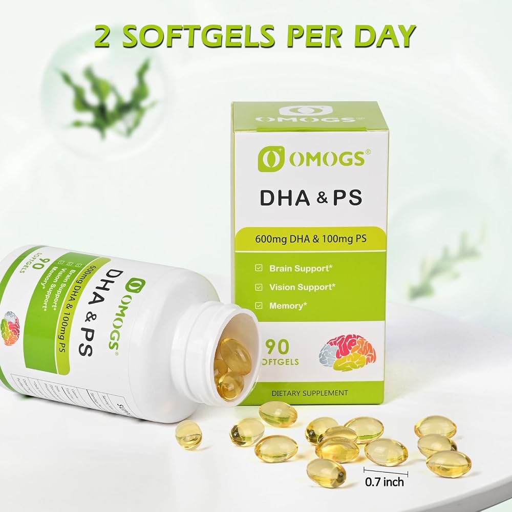 OMOGS Algae DHA 600 mg Omega-3 Softgels - 90 Softgels - image 7
