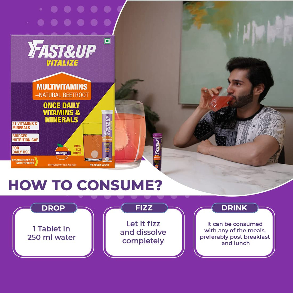 Fast&Up Vitalize Multivitamin Supplement One Daily - 60 Effervescent Tablets - image 3