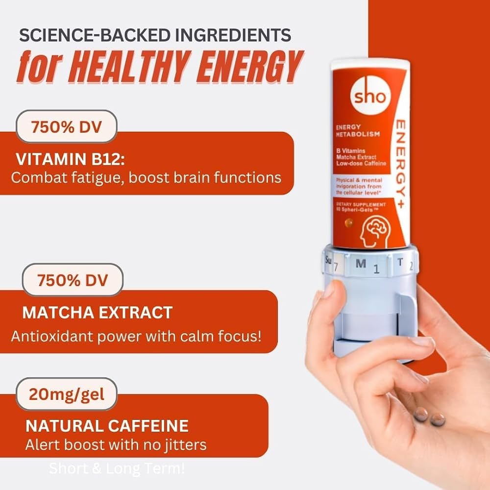 SHO Vegan Energy+ Focus Supplement - Matcha & B Complex - 60 Capsules - image 2