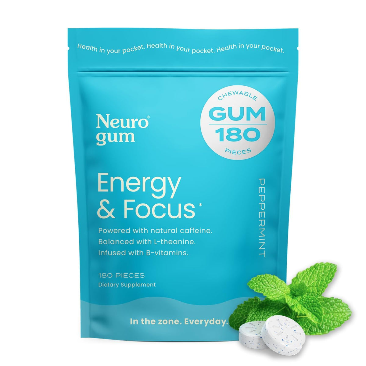 NeuroGum Energy Caffeine Gum with L-theanine - 180 Pieces