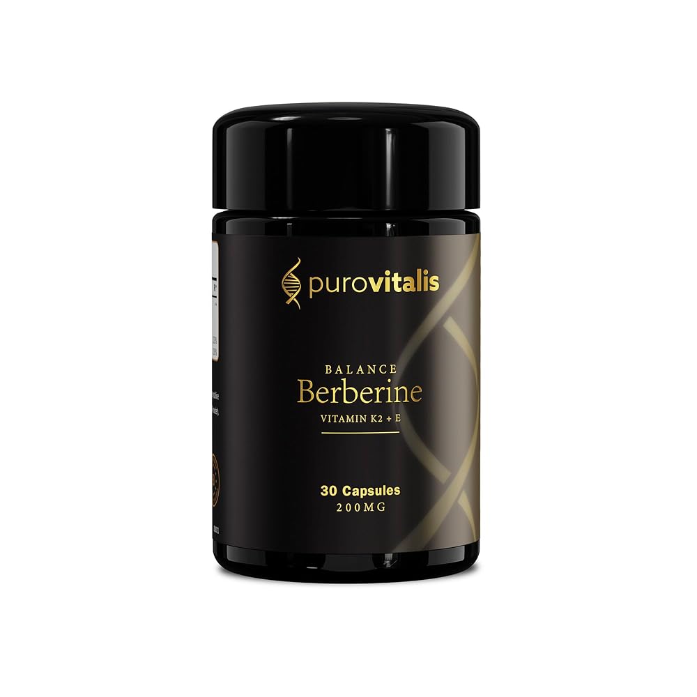 PUROVITALIS Dihydroberberine 200mg with Vitamin K2 & E - 30 Vegan Capsules