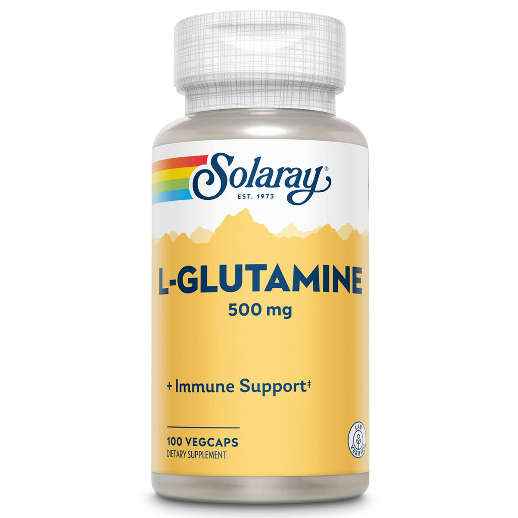 Solaray L-Glutamine 500 mg Immune Support - 100 Vegetarian Capsules