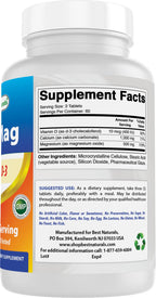 Best Naturals Calcium Magnesium with Vitamin D3 1500mg Serving 180