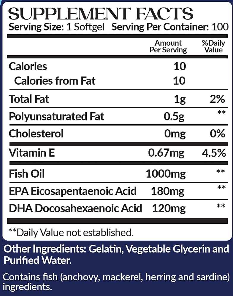 VitaVita Nutritions Fish Oil Omega-3 Softgels - 100 Count - image 3