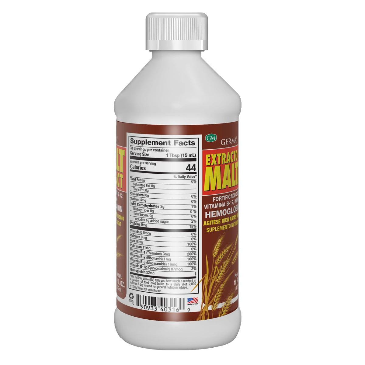 Germa Malt Extract Liquid Dietary Supplement for Energy - 16 fl oz - image 5
