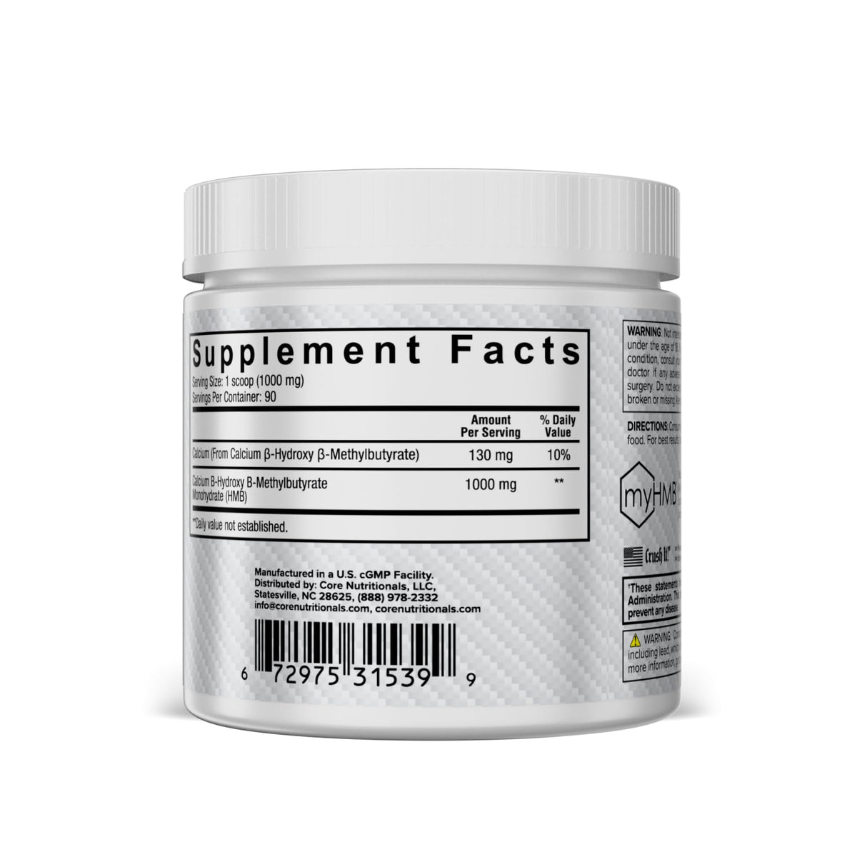 Core Nutritionals HMB Muscle Support Powder - 90 Servings - image 3