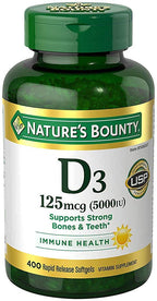 Nature's Bounty Vitamin D3 5000 IU Rapid Release - 400 Softgels
