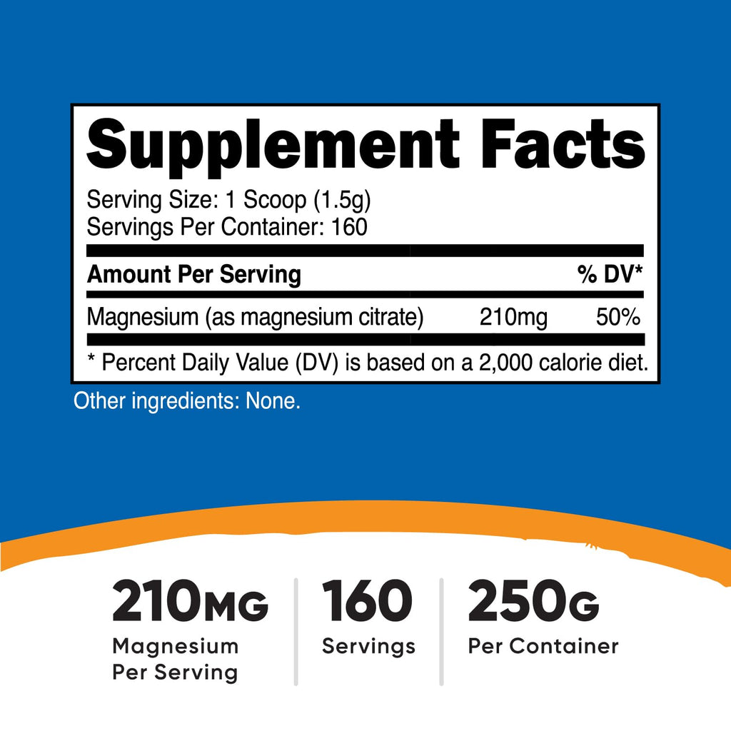 Nutricost Magnesium Citrate Powder (Fruit Punch, 500 Gram)