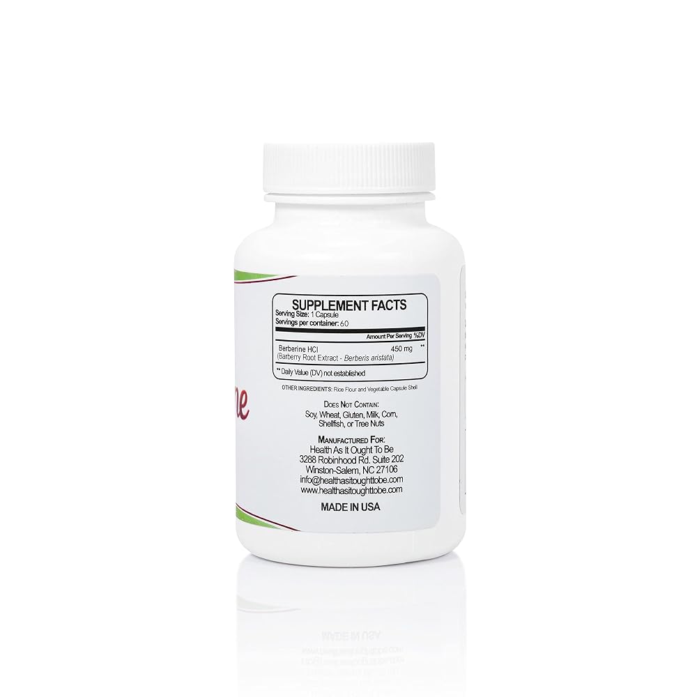 Health As It Ought To Be Berberine 450mg Metabolic Support - 60 Capsules - image 2