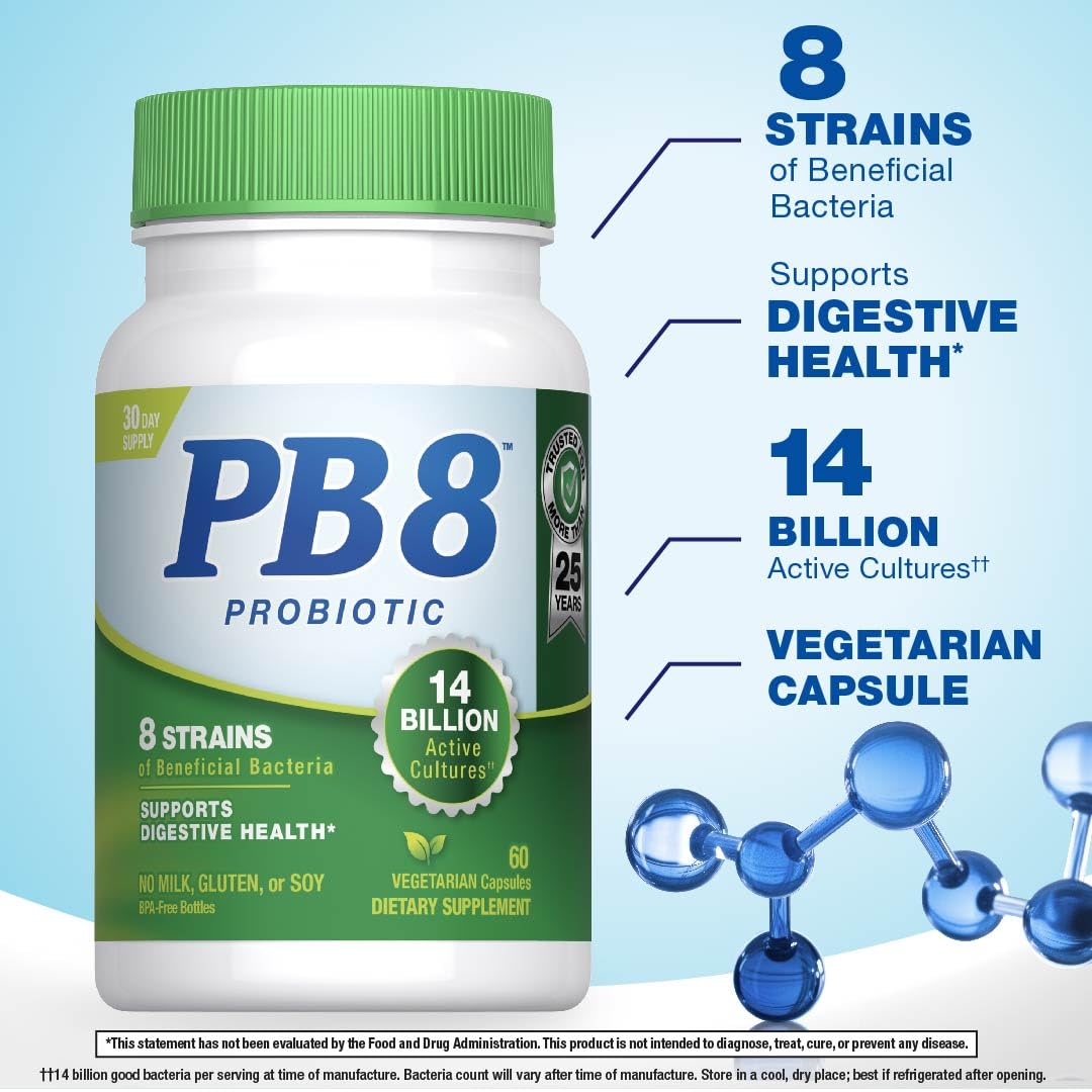 PB8 Probiotic 14 Billion CFU Digestive Support - 60 Capsules - image 3