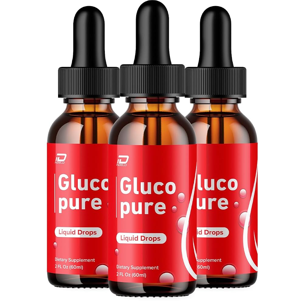 Indelo Gluco Pure Drops Dietary Supplement Liquid - 3 Pack