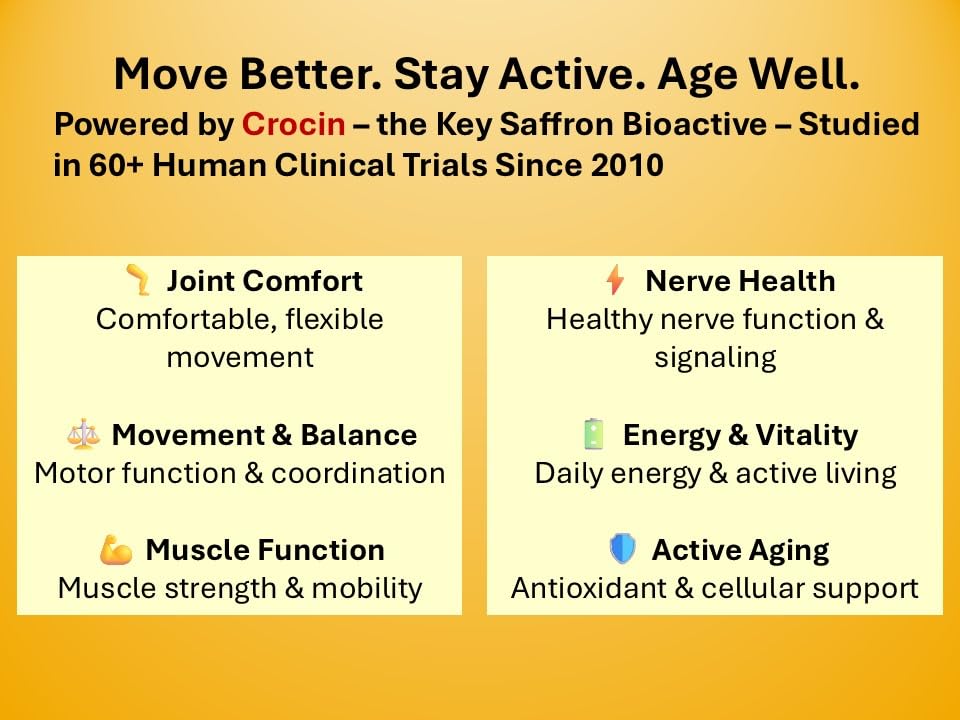 Saffron Health Sciences Crocin Rich II Mobility & Joint Support - 60 Tablets - image 4