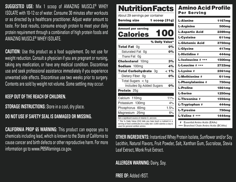 Amazing Muscle Whey Protein Isolate Powder