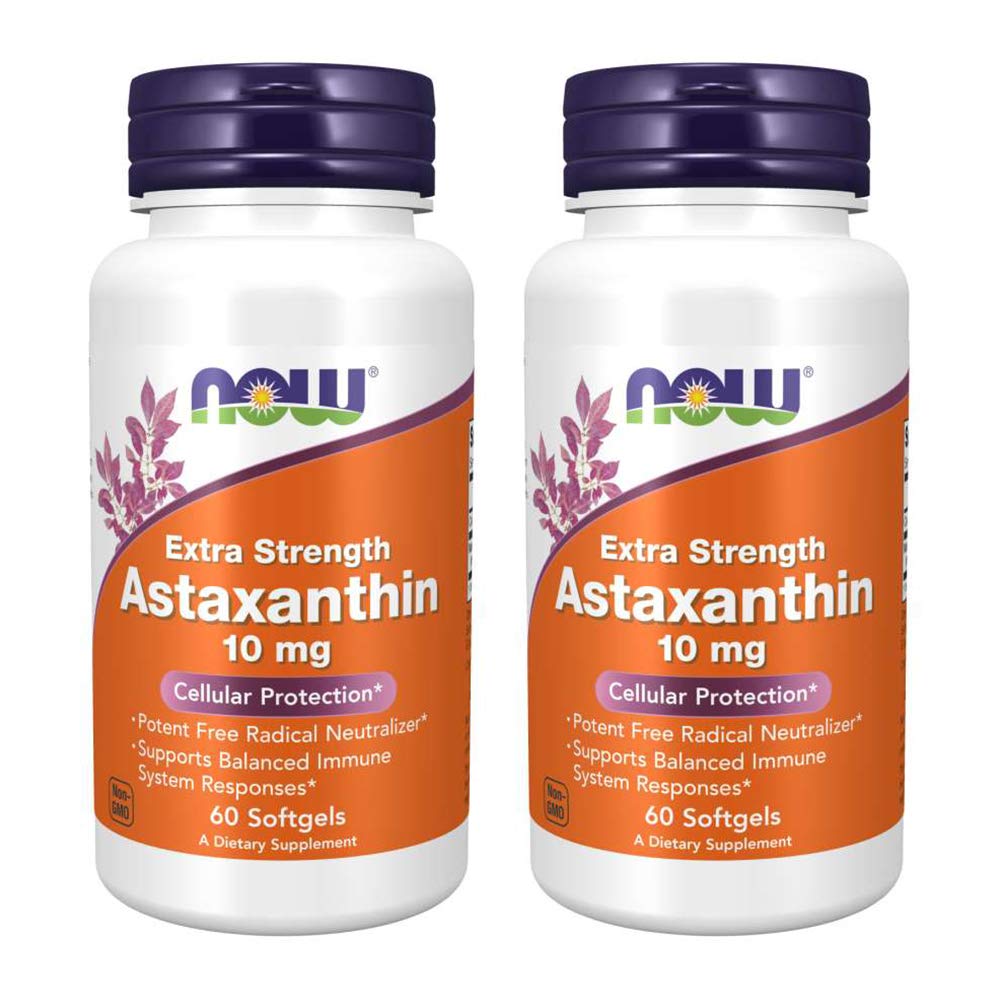 NOW Foods Astaxanthin 10mg - 60 Softgels (2 Pack)