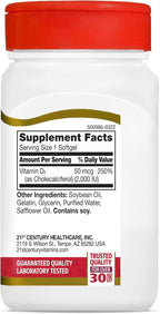 21st Century Vitamin D3 2000 IU - 750 Softgels - image 2