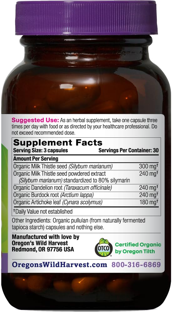Oregon's Wild Harvest Milk Thistle Liver Support - 90 Capsules - image 2