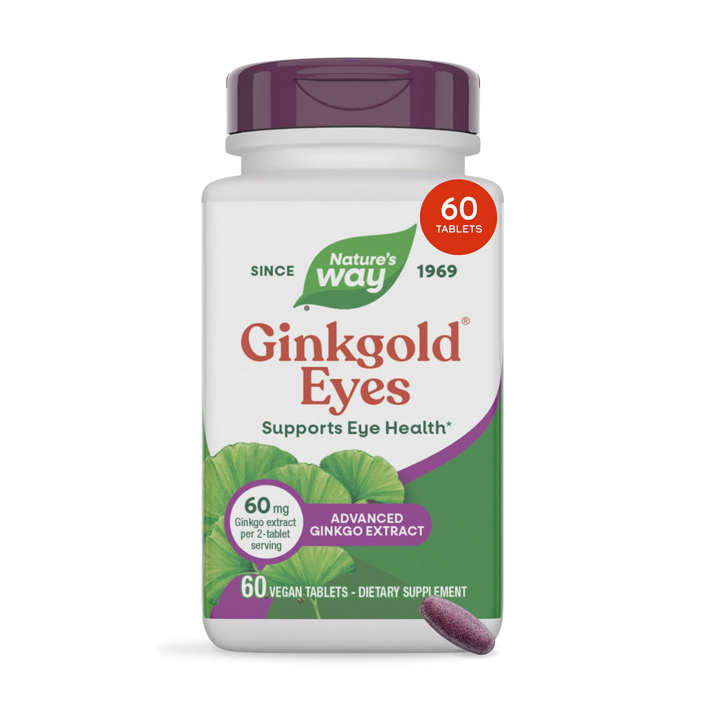 Nature's Way Ginkgold Eyes Ginkgo Biloba with Bilberry - 60 Tablets
