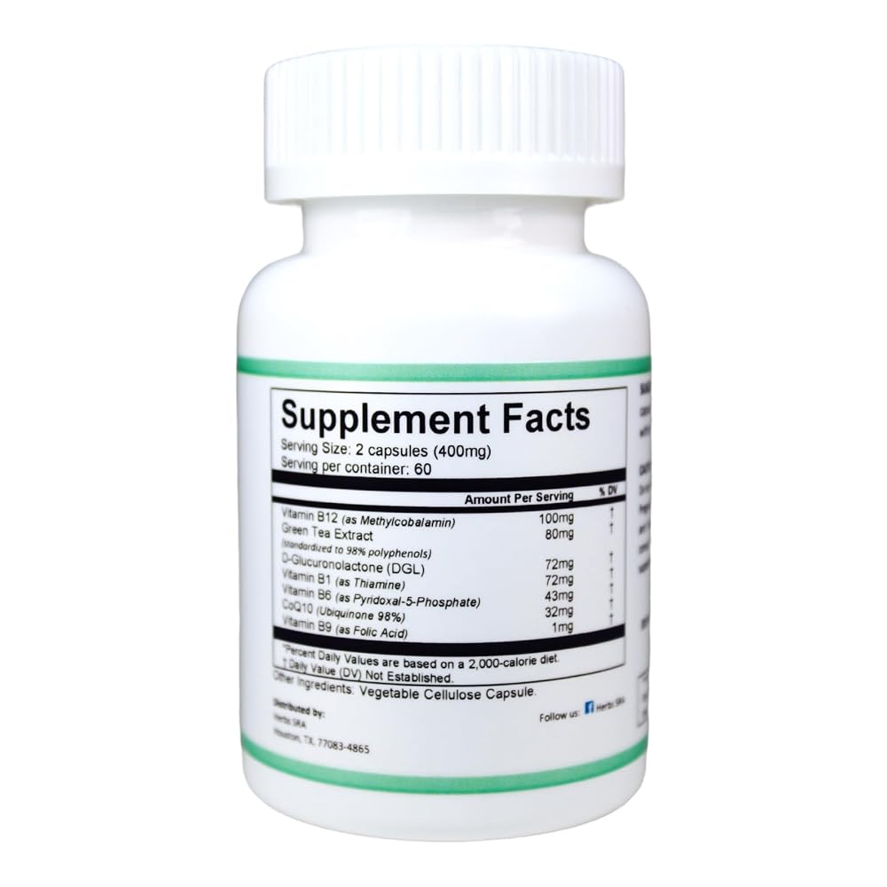 Herbs SRA EnergyAid Energy Support Supplement - 120 Vegetarian Capsules - image 2