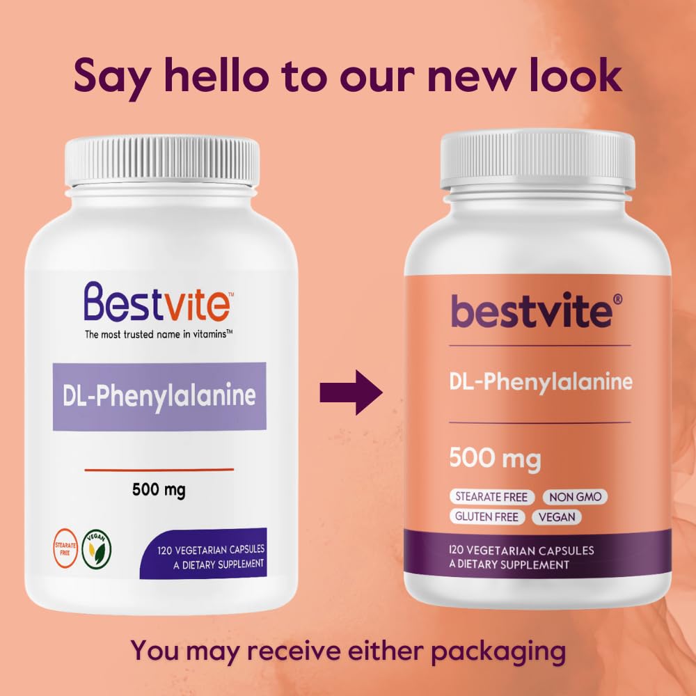 BESTVITE DL-Phenylalanine 500mg - 240 Vegetarian Capsules - image 7