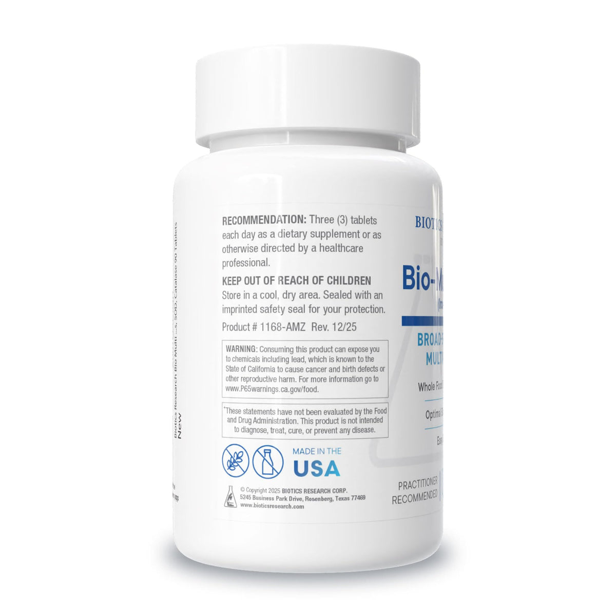 BIOTICS RESEARCH Bio Multi Plus Iron Free Multivitamin - 90 Tablets - image 2
