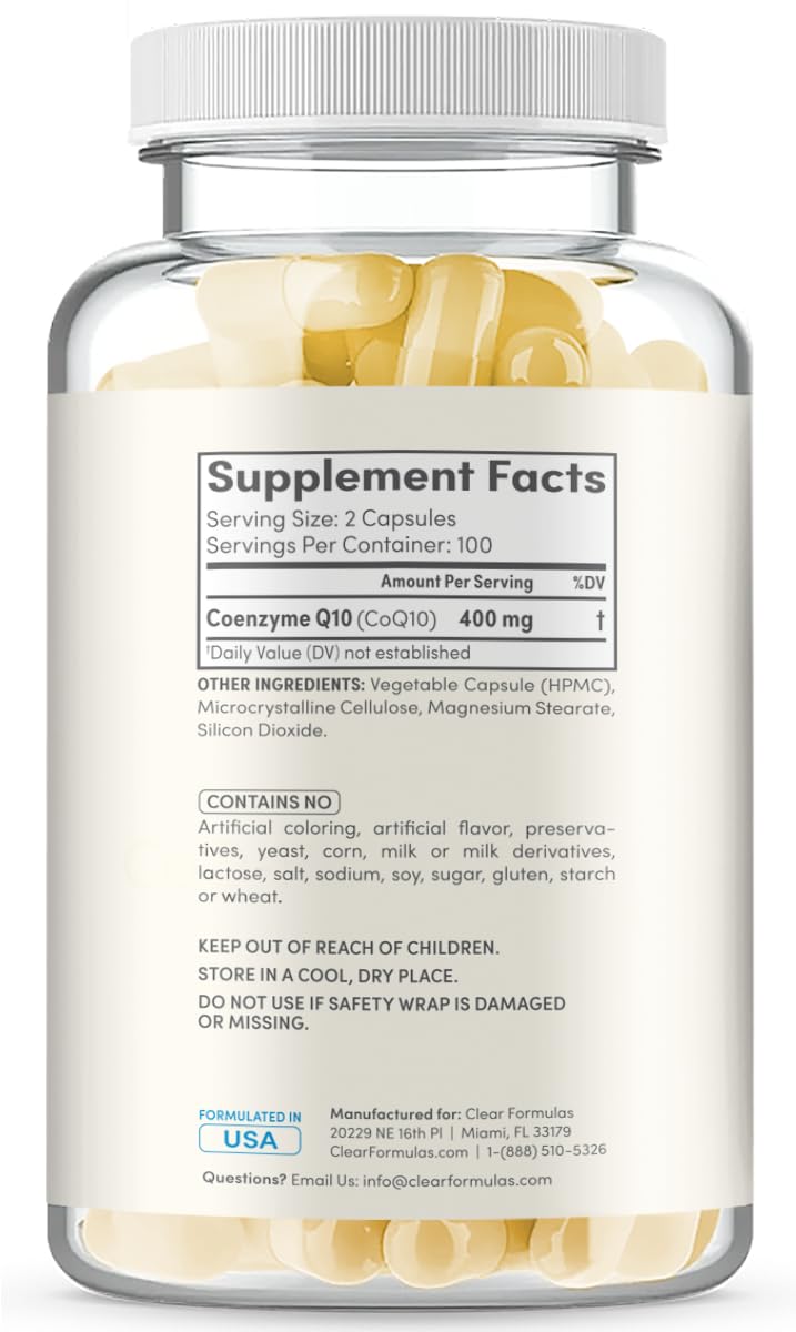 Clear Formulas CoQ10 400mg Ubiquinone Capsules - 200 Capsules - image 8