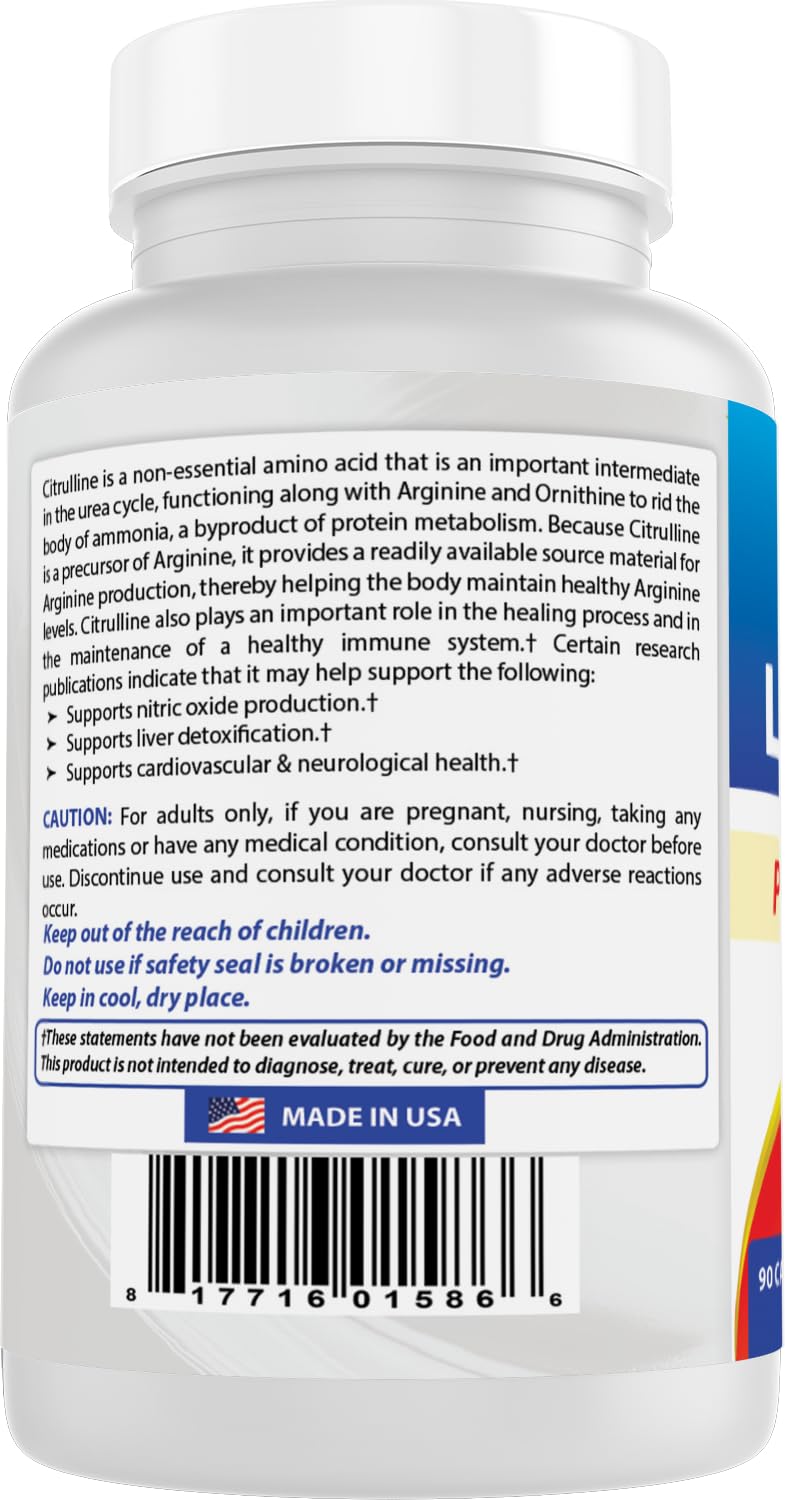 Best Naturals L-Citrulline Capsules - 1500mg/Serving - Non-GMO