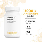 Supersmart Vitamin D3 1000 IU - 150 Softgels - image 5