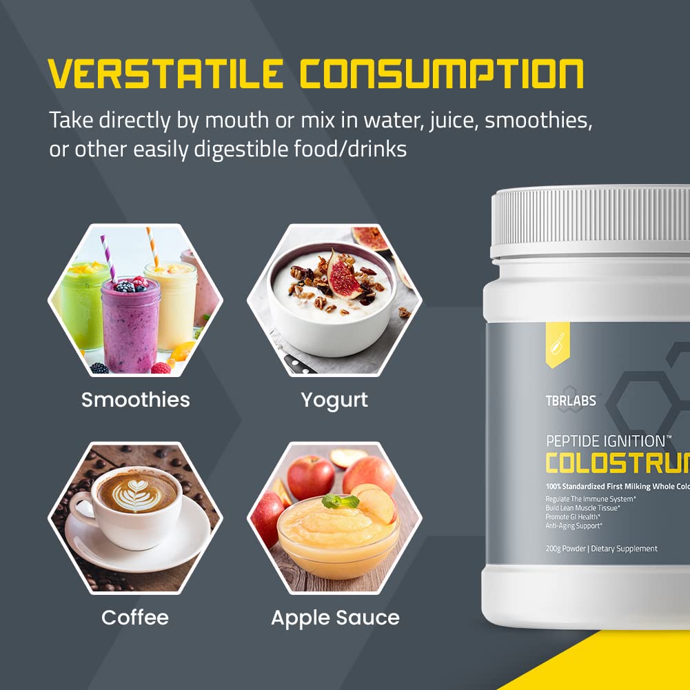 TBR Labs Colostrum Powder Grass Fed Gut Health - 200g - image 4