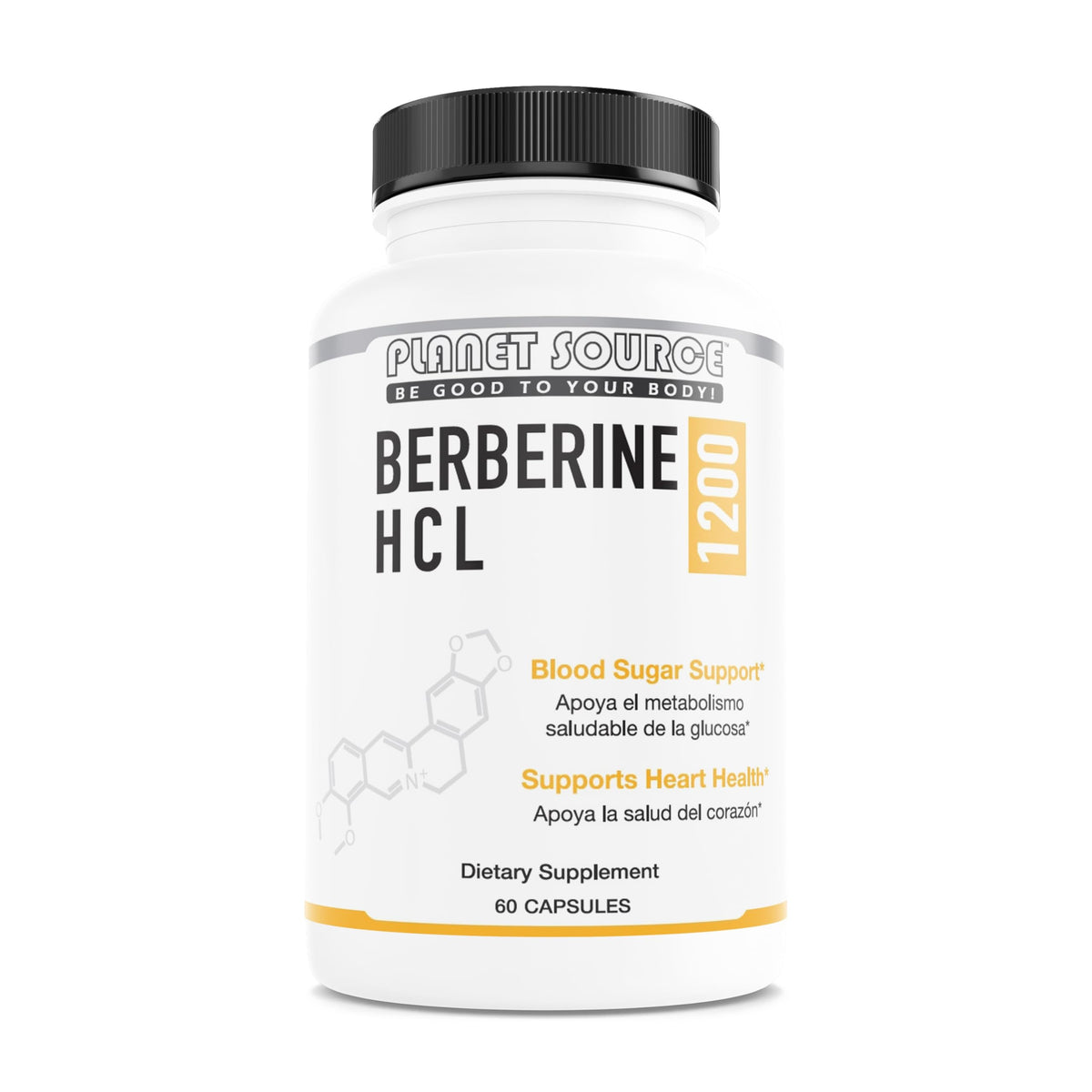 Planet Source Berberine HCl 1200 mg per Serving - 60 Capsules