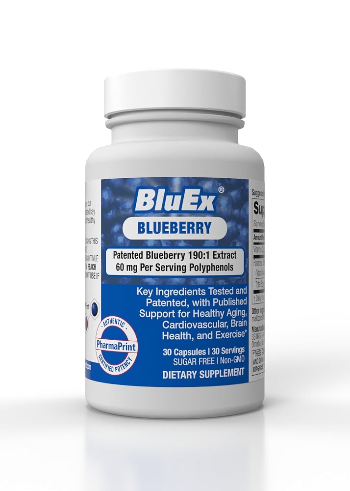 PharmaPrint BlueX 190:1 Blueberry Extract Capsules - 30 Count