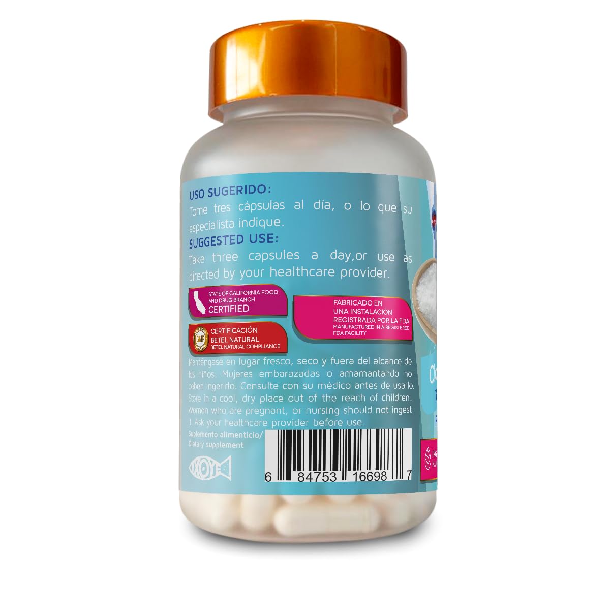 Betel Natural Magnesium Chloride with MSM & Glucosamine - 90 Capsules - image 2