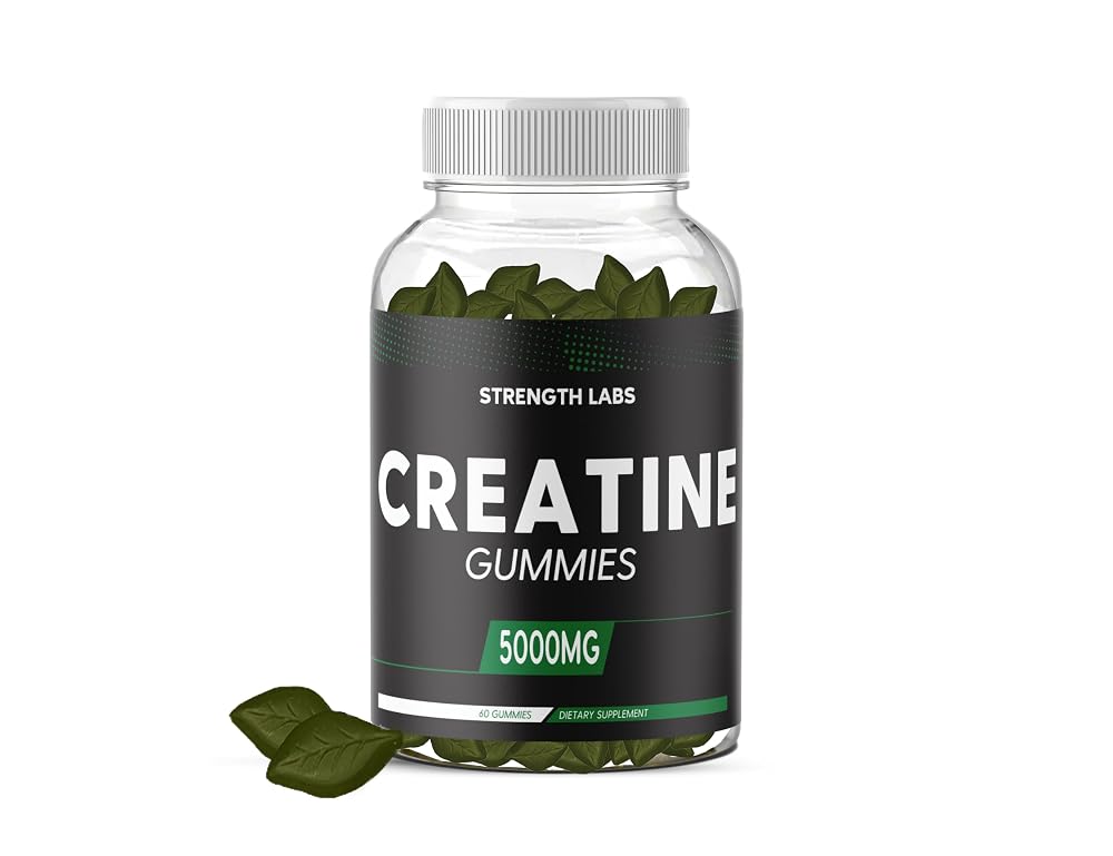 Strength Creatine 5g Chewable Gummies with L-Theanine & B12 - 60 Count